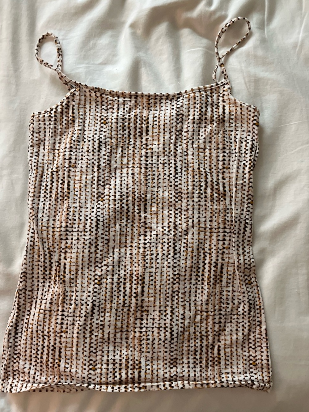 Ann Taylor Women’s Spaghetti Strap Cami Tank Top - Brown Print